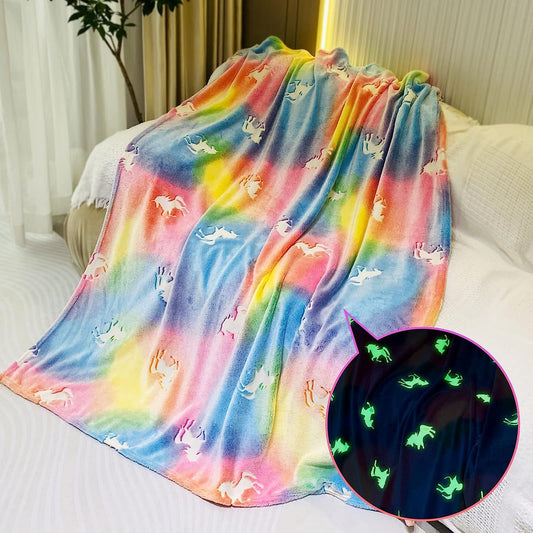Radiant Nights Glow Throw Blanket: Premium Luminous Blanket for Girls - Ideal Gift for Birthdays, Christmas, and Thanksgiving - Ultra-Soft 50 x 60 Inches